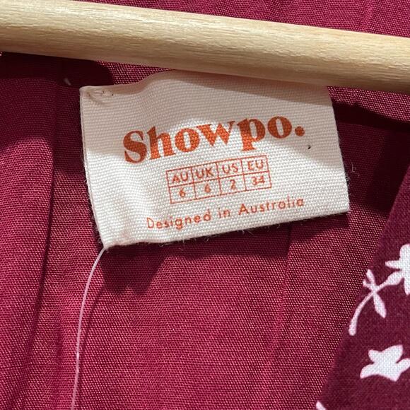 NEW Showpo. Hit The Lights Jumpsuit in Wine Floral Size 2 - Picture 3 of 7